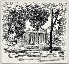 John F Gould (1906-1996) Signed Ink Illustration The Old Cadet Chapel West Point