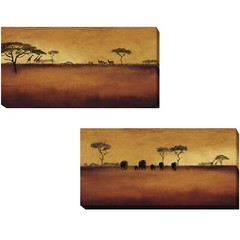 Serengeti by Venter 2-pc Gallery Wrapped Canvas Giclee Set (24 in x 48 in Ea pc)