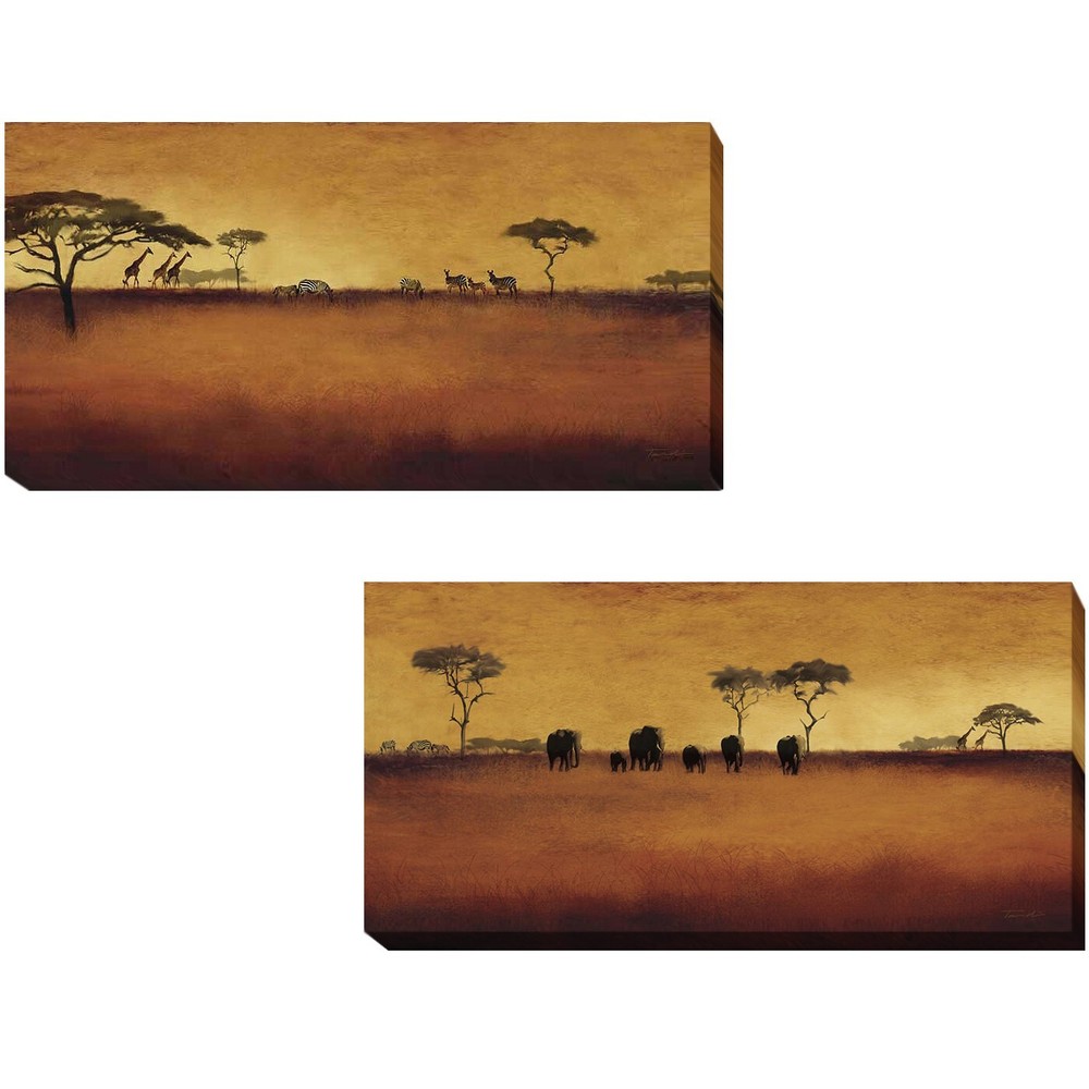 Serengeti by Venter 2-pc Gallery Wrapped Canvas Giclee Set (12 in x 24 in Ea pc)
