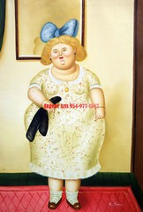 24×36″100%hand painted oil flat,Fernando Botero Style,Fat Lady,Fat Women,Fat Men