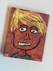 Guy With Handsome Face portrait Original Figural Pop Art Canvas Mr. Yellow Hair