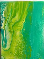 Original Abstract Acrylic Painting Stretched Canvas 9″x12″x0.6″ Wall Art Decor