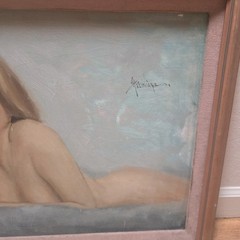 Alfredo Arciniaga Original Oil Painting Woman Figure Framed 19×23 Mexican MCM