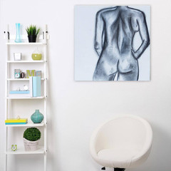 Woman in Charcoal by Sarah Wahl 1-Piece Unframed Canvas Drawing Print Abstract P