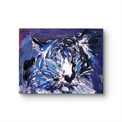 Tiger-Tyger Vibrant Abstract Expressionism Canvas Painting 11×14