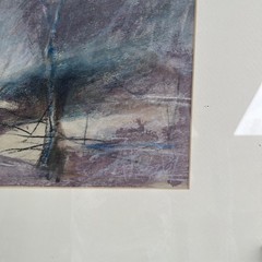 Original Watercolor Landscape Trees 25×21 Vintage Framed unknown artist