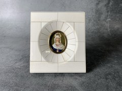 Miniature Portrait Painting in Celluloid Veneer Frame