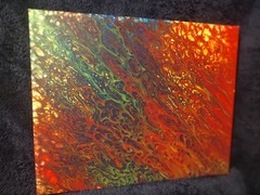 Acrylic Pour Wall Art Painting on an 8 in by 10 in x 0.5 in Canvas