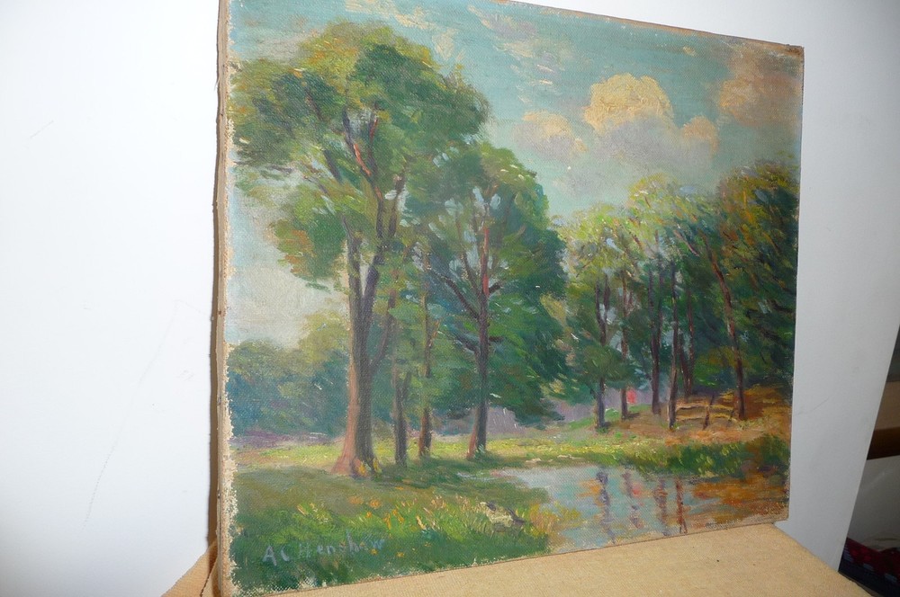 Arthur C HENSHAW Brooklyn NY b 1877 California Lndscape Oil Canvas Original