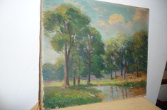 Arthur C HENSHAW Brooklyn NY b 1877 California Lndscape Oil Canvas Original