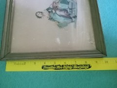 Antique 1850s Watercolor Painting Ferdinand Marohn Signed Winter Girl Dogs Sled