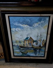 Signed Bernet? Original Oil Painting 23.5X19.5″ Including Frame Art Is 16X11″