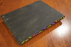 Vtg Ecuador Folk Art Tigua Original Hand Painted Wood Tray Festival Music 15×12″