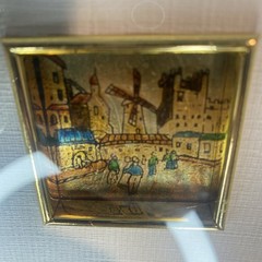 Gold Leafed Painting Of Windmills