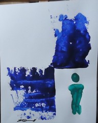 original painting Paper study „One Man“ #0008 acrylic 14×11 by Steven Graff