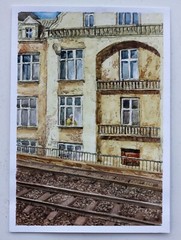 Old Town Painting Watercolour Architecture European Urban Cityscape Art Krakow