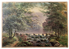 GASTON ANGLADE (1854-1931) LISTED IMPRESSIONISM RIVERSIDE FRENCH OIL ON CANVAS