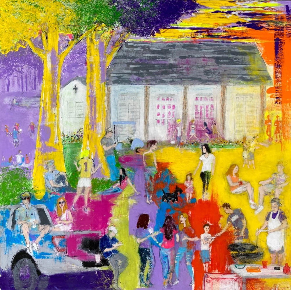 Tailgate Party, Man Cave Art (Original Acrylic Painting on Wood)