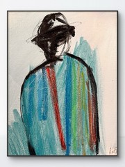 Original Abstract Expressionism 8×10 Man in a Hat Handmade Signed Fine Art 199