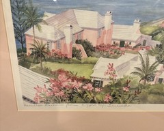 Hand Signed Print By Artist Carole Holding Hamilton Harbor Mezzingtop, Bermuda