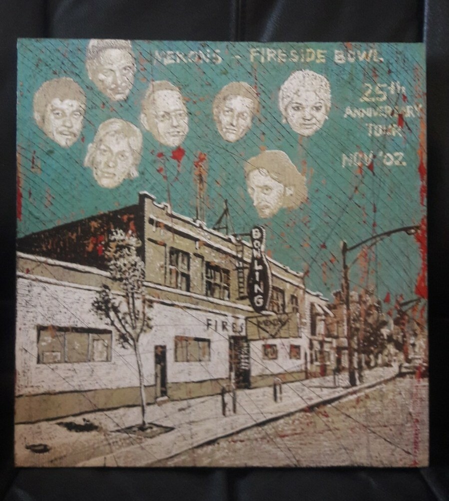 JON LANGFORD Original MIXED MEDIA PAINTING – The Mekons 25th Ann. Tour – CHICAGO