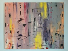 original abstract acrylic painting on canvas „Porque Gris?“