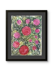 Vibrant Garden Floral Painting Original 18×24 Modern Pop Art Still Life Fine