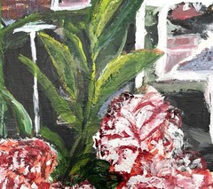 Original 5×7 Acrylic Painting Cottagecore Floral Still Life Flowers in Pitcher