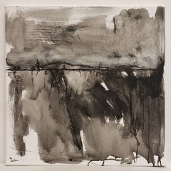 No.660-Dreich/Original Abstract Minimal Landscape Painting By K.A.Davis