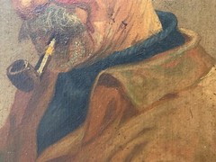 Charles Liebert (19th-20th) Portrait of a Sailor with a Pipe Brittany Pont Aven