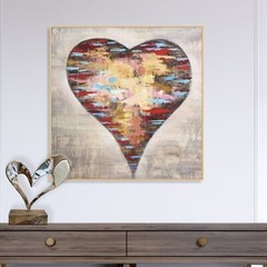 Heart Painting Valentines Day Gift Love Artwork Large Abstract Oil Painting Love