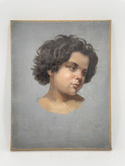 19th Century William BOUGUEREAU Masterpiece Oil Painting Cupid Head Study