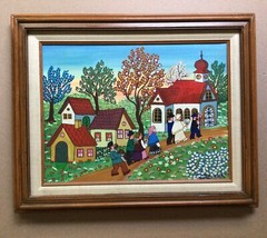 PRIMITIVE WEDDING PROCESSION By listed Hungary – Hungarian Artist A. Kowalski