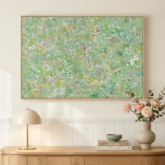 Framed Green Abstract Wall Art, Modern Canvas Prints 36″L x 24″W Green Colorful