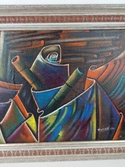 HAITIAN Art 14×10 Abstract Canvas PAINTING by Guesilhom Jean Baptiste