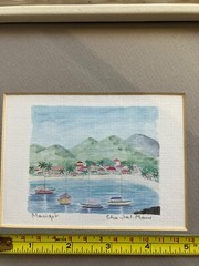 Marigot Bay Framed Watercolor 11x 13 Frame 3.5 X 5 Inch Watercolor