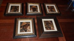 Lot of 5 11″ x 12″ Vintage Old Man Smoking Pipe & Blunt Framed Art Wall hangers