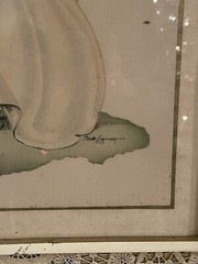 Maude Eggemeyer Water Color ~ Signed Colonial Courting Scene Framed RARE FIND🦄