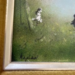 Enamel on Copper Original Gilt Velour Wood Frame Raphael Artwork 8” X13”