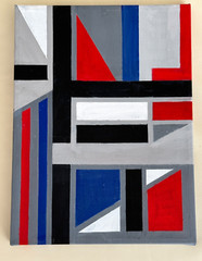 CHUCK GIBBON ALBUQUERQUE N.M. ABSTRACT PAINTING ON CANVAS 16″ X 12″ 9