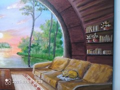 Art 10″/20″ Serenity Sunset Original Oil Painting,Stretched Canvas