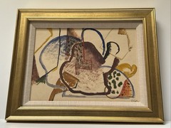 Jo Cain Painting Antique 1930’s Cubist Cubism Modernism Abstract Oil Small Gem