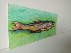 Fich Graphics Original Art Expressionism Paper Colored pencils 4.7 x 6.4 in