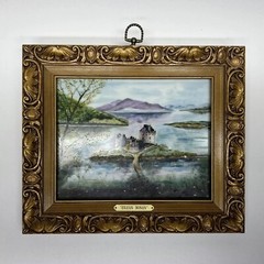 Original Vintage Oil On Tile Eileen Donan Signed A. Ambrozic ’78