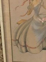Maude Eggemeyer Water Color ~ Signed Colonial Courting Scene Framed RARE FIND🦄