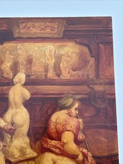 ANTIQUE PORTRAIT PAINTING SCULPTOR STUDIO WOMAN FEMALE MODEL ALAN H WOODS LISTED