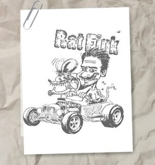 Rat Fink Scoundrel Ed Roth Inspired Canvas Ready To Paint
