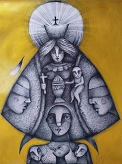Pen Acrylic On Cardboard Carlos Cesar cuban Art 80×60 Cm .“ Equilibrio“