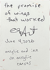 e9Art ACEO ‚the promise of wings that worked‘ outsider childlike art brut naive