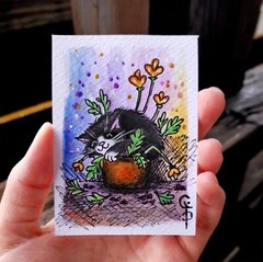 ACEO Custom painting from photo Pet portrait Watercolor Cat Dog Commission art